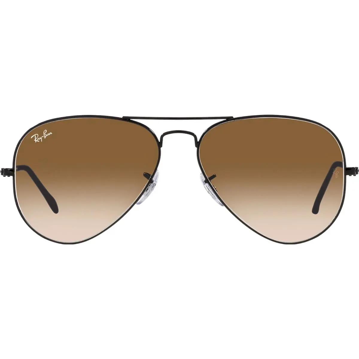 Ray-ban RB3025 Aviator Sunglasses Unisex OS Brown Polished Black Frame GBO4319 by Ray-Ban