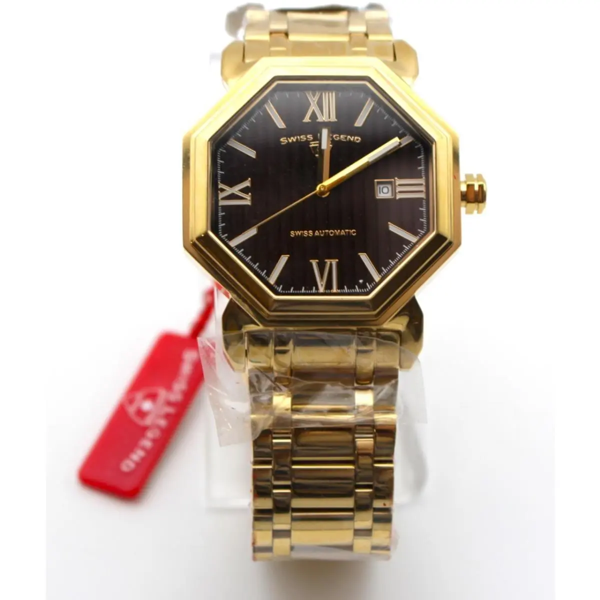 SL-20015-YG-44 Auto Gold Octagon + Winder by Swiss Legend