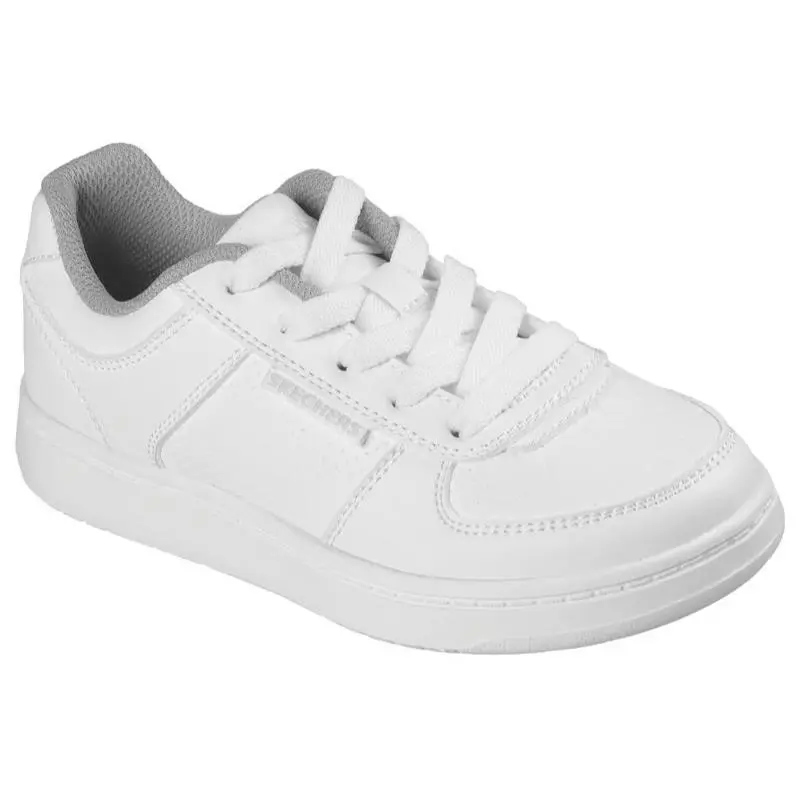 Boys Skechers Quick Street Lite White Duraleather Shoes