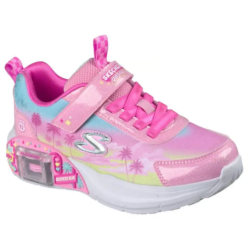 Girls  Garage Glam Racer Pink Multi Mesh Shoes by Skechers