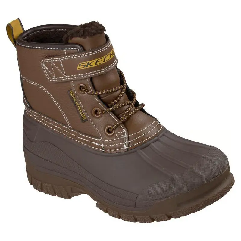 Boys Skechers View Point Brown Leather Boots