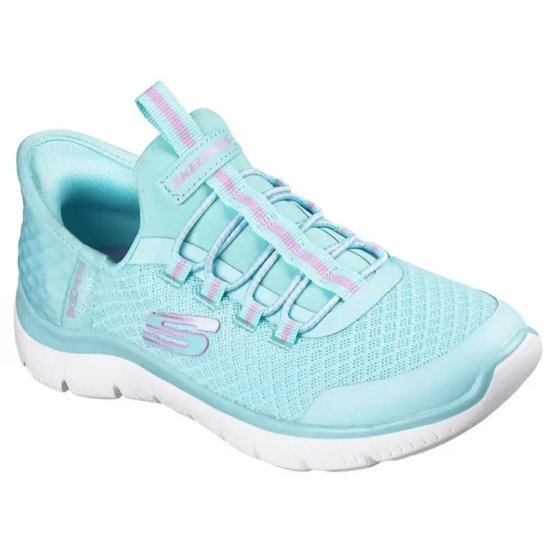 Girls  Slip Ins Summits Turquoise Mesh Shoes by Skechers