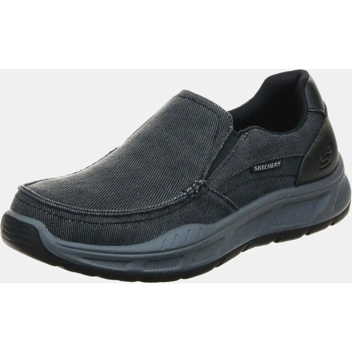 Skechers Cohagen Mens Casual Relaxer Fit Slip-on Walking Black Shoes