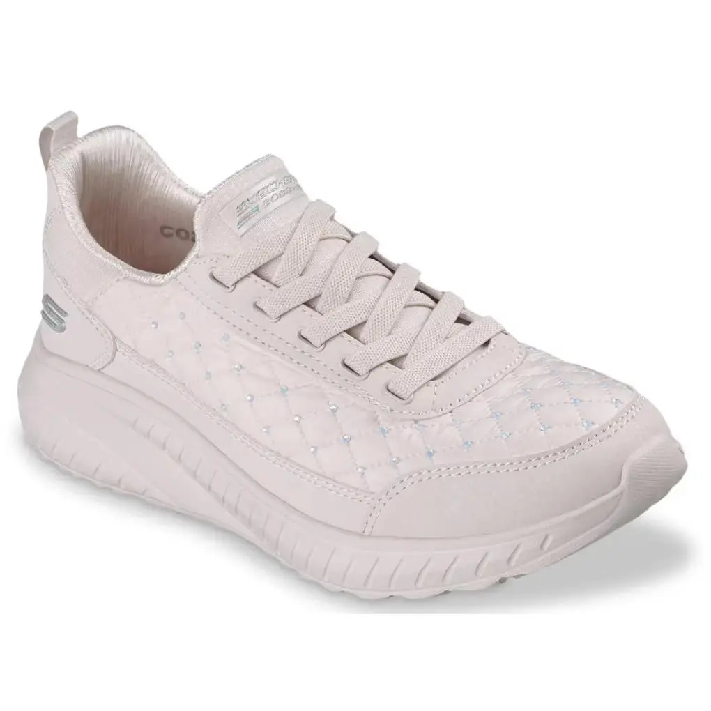 Womens  Bobs Sport Squad Chaos Cozy Fit Crystal Off White Fabric Medium by Skechers