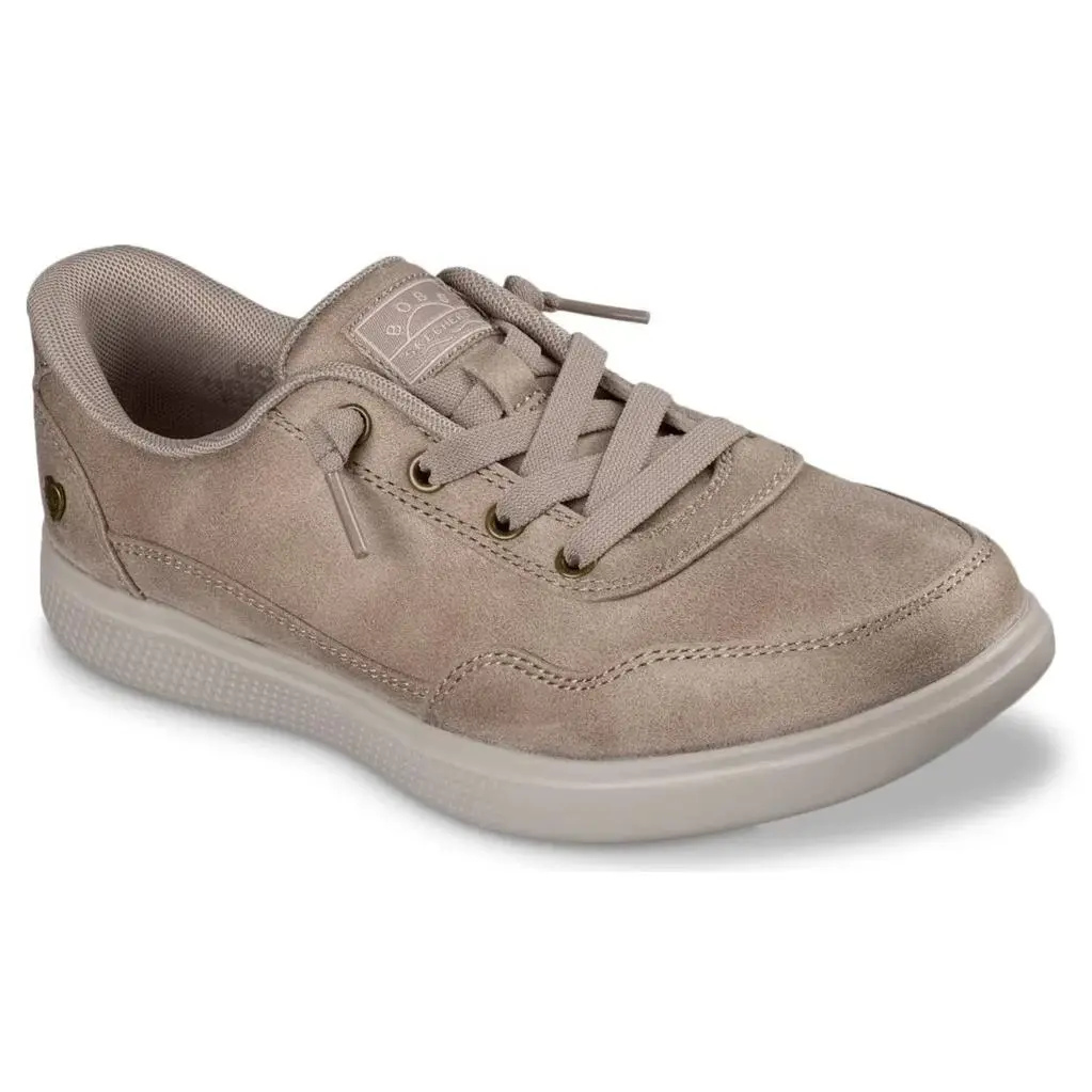 Womens Skechers Bcute Slip ON Sneaker Taupe Suede Shoes