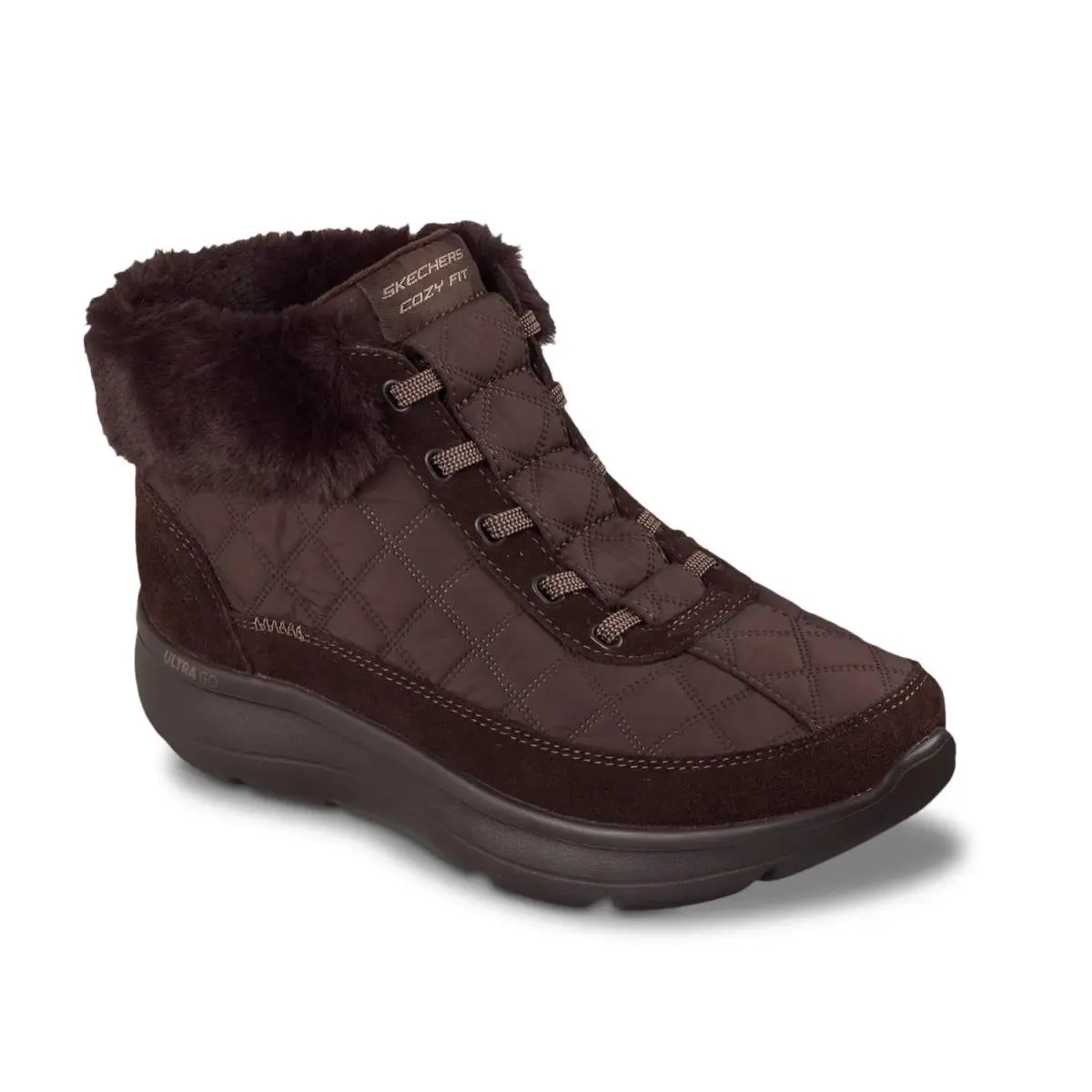 Women`s Boots  Slip Dark Brown by Skechers
