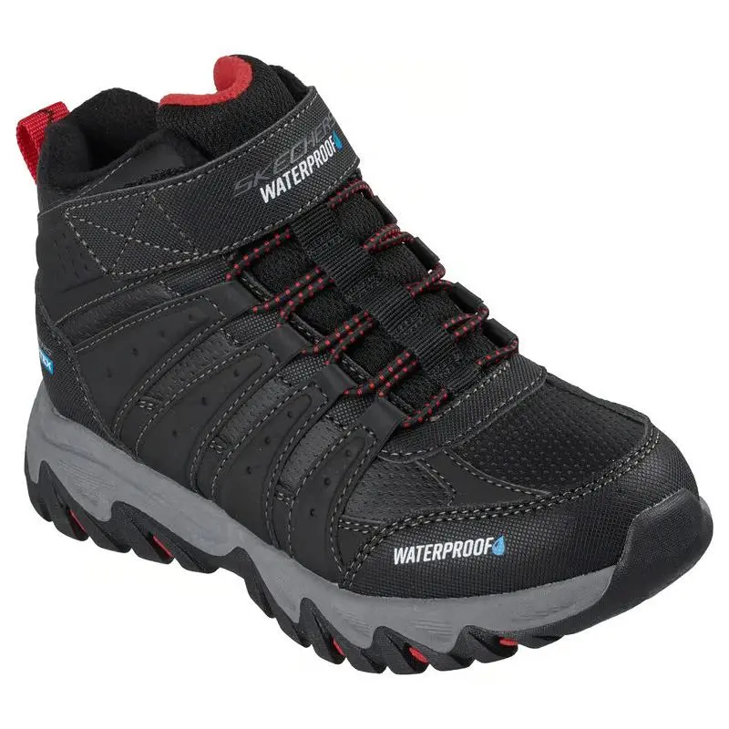 Boys  Rugged Ranger Hydro Trek Black Waterproof Boots by Skechers