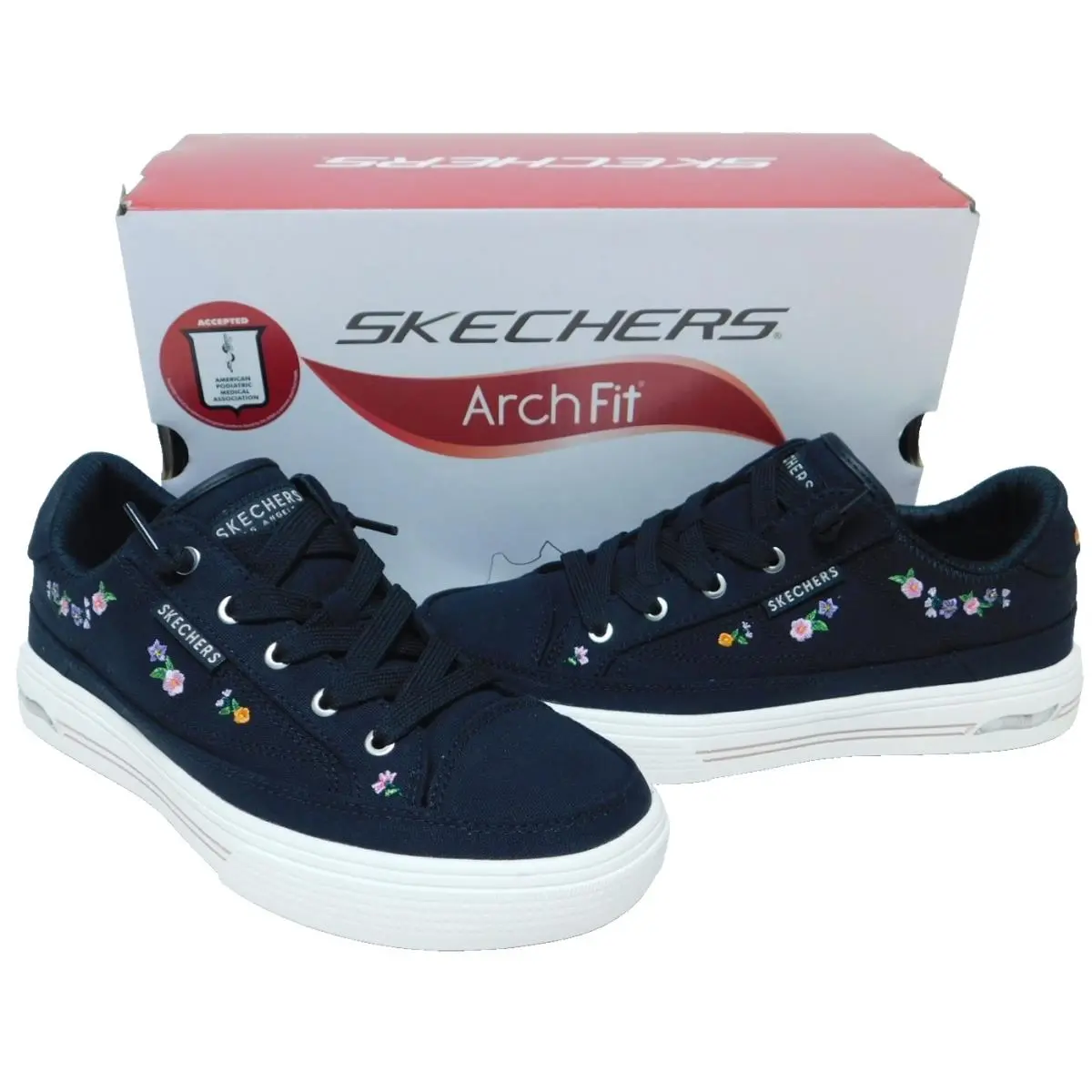Skechers Arch Fit Arcade Subtle Bouquet Sz 7.5 M EU 37.5 Women`s Sneakers Black