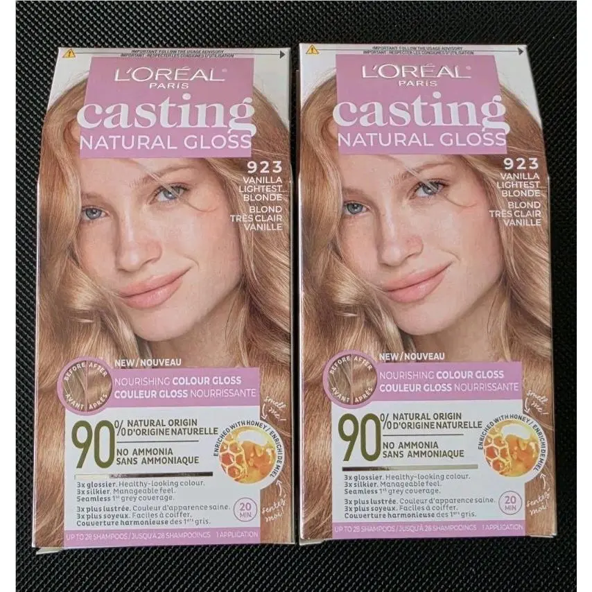 2 L`oreal Paris Casting Natural Gloss 923 Vanilla Lightest Blonde Hair Colour by L'Oréal