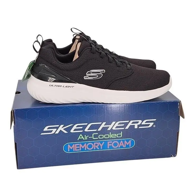 Skechers Bounder 2.0 How Lite Black White Sneakers Men`s Size 11 Shoes Vegan