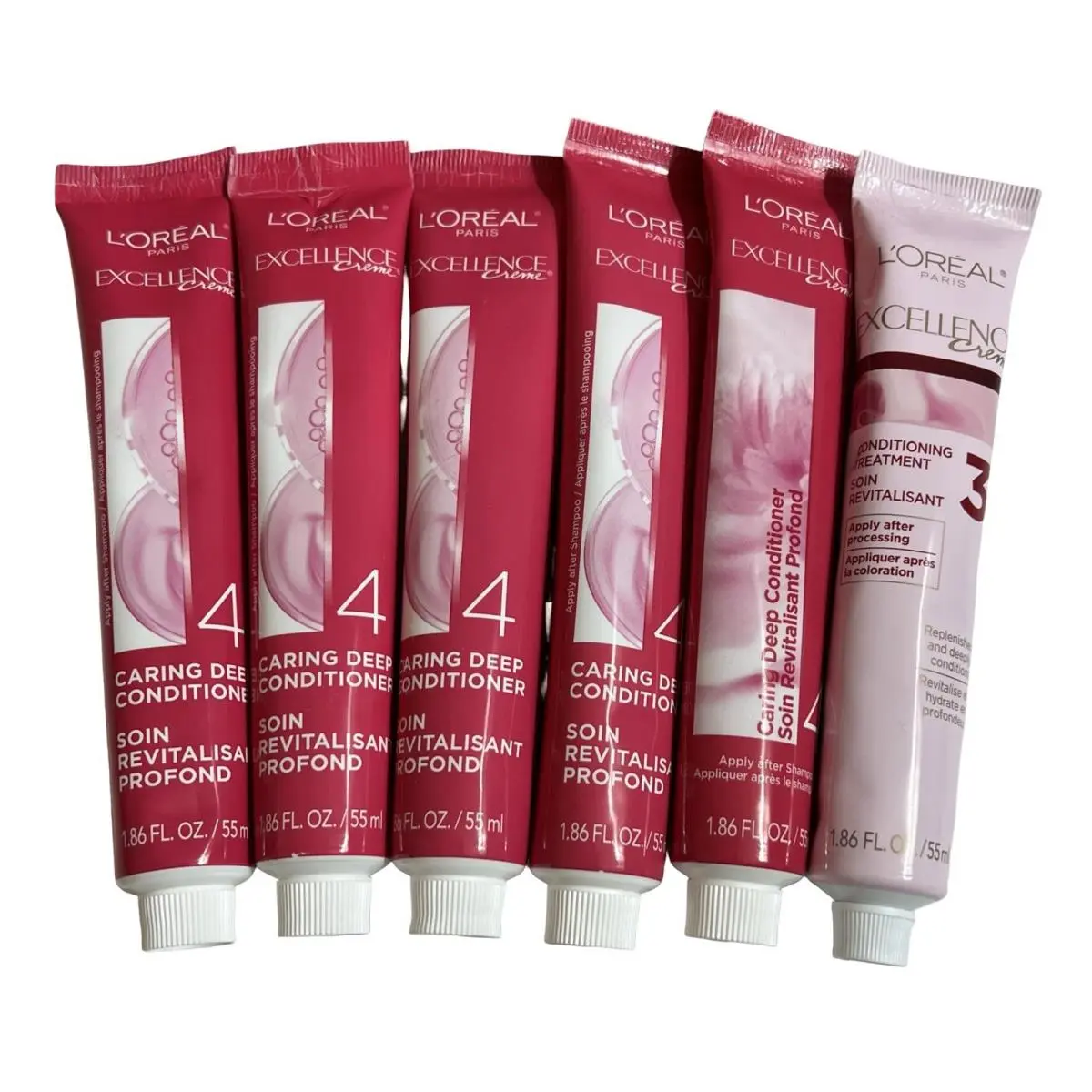 L`oréal Paris Excellence Creme Conditioning Treatment Hair Tubes - Lot of 6 by L'Oréal