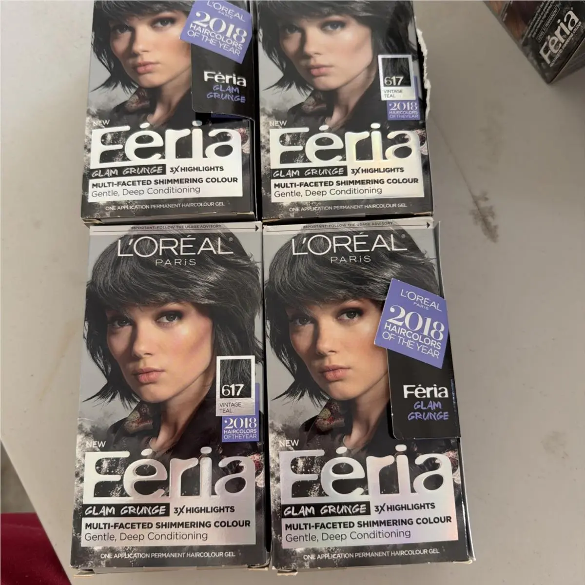 2 Boxes L`oreal Paris Hair Color Feria Permanent Hair Color 617 Vintage Teal by L'Oréal