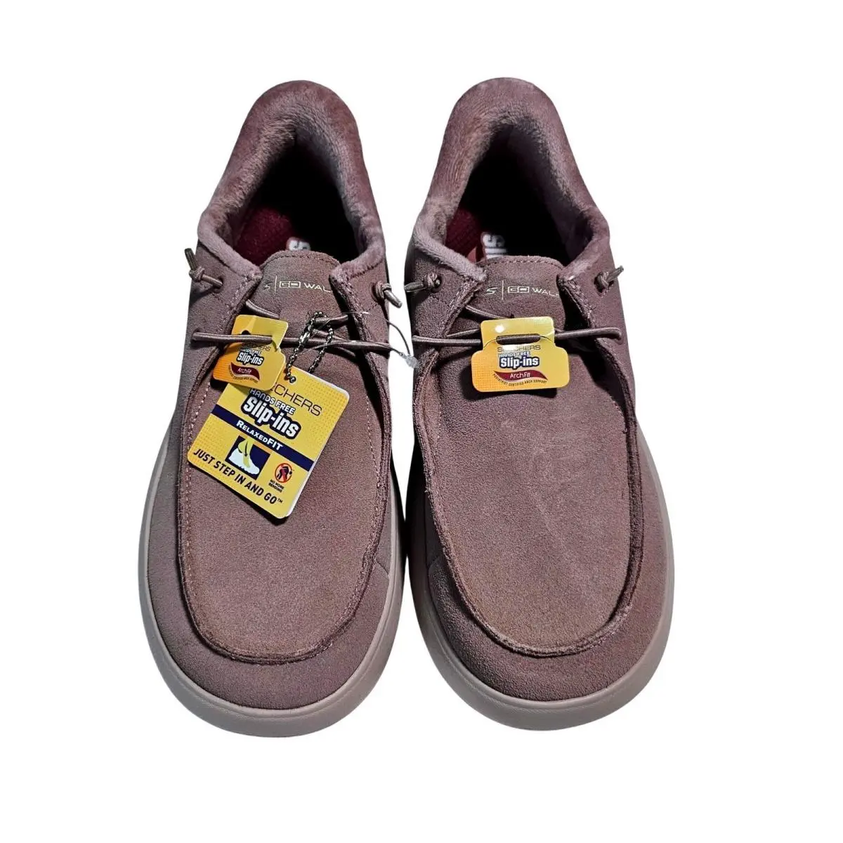 Skechers Hands Free Slip-ins Go Walk Arch Fit Mauve Leather Loafers 125803 8