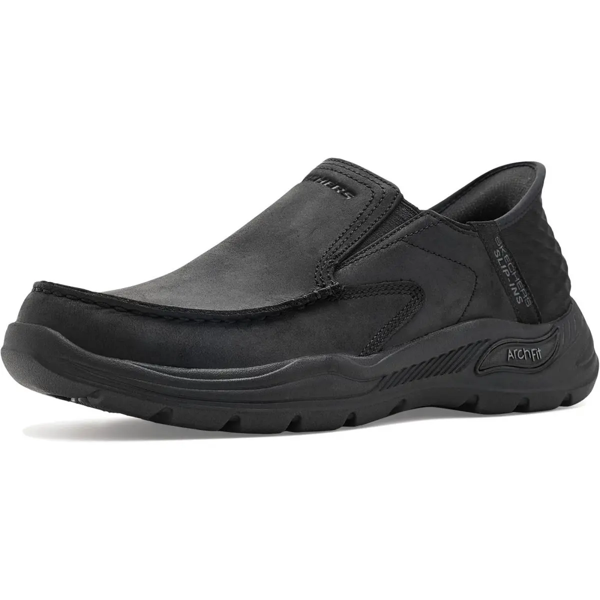 Skechers Usa Men`s Men`s Arch Fit Motley-milo Moccasin Black/black 12 X-wide