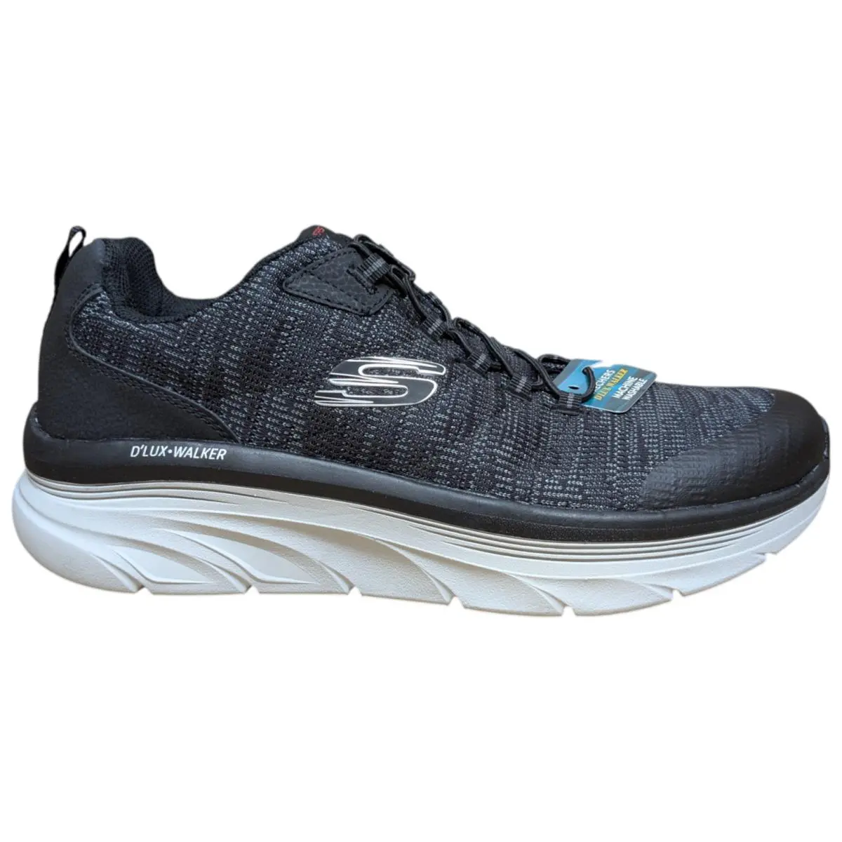 Men`s D`lux Walker Pensive - Black/white - US Size 13 WW - 232045WW/BKW by Skechers