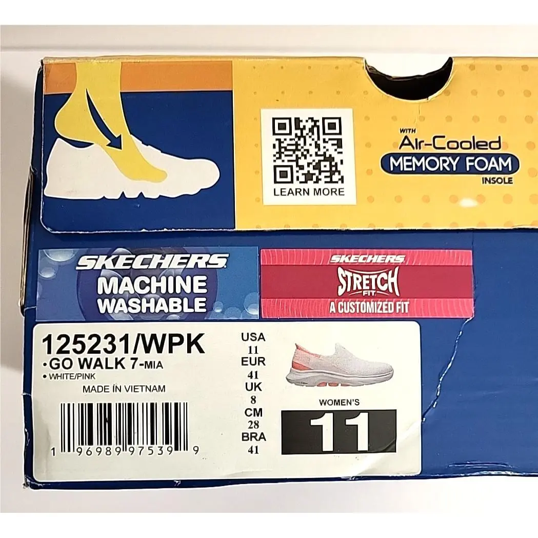 Skechers shoes - Skechers Go Walk 7 Mia 125231 - 125231 - White & Pink (UPC: 196989975399) 18