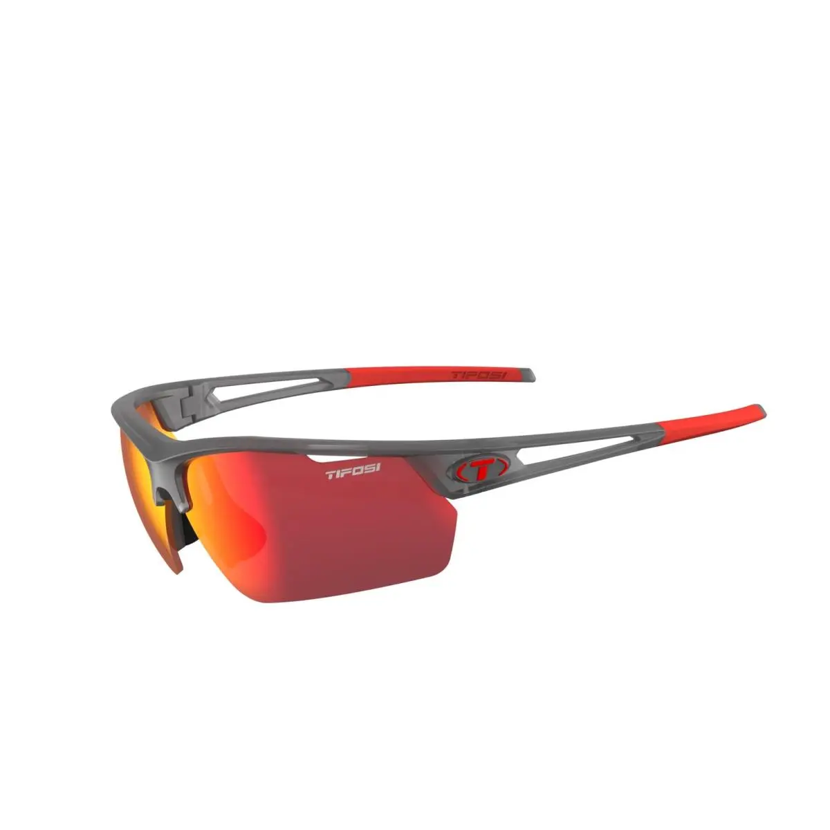 Tifosi Optics Navar FC Sunglasses Satin Vapor Smoke Red Mirror