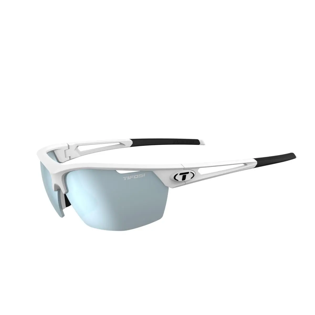 Tifosi Optics Navar Sunglasses Matte White Smoke Bright Blue Mirror