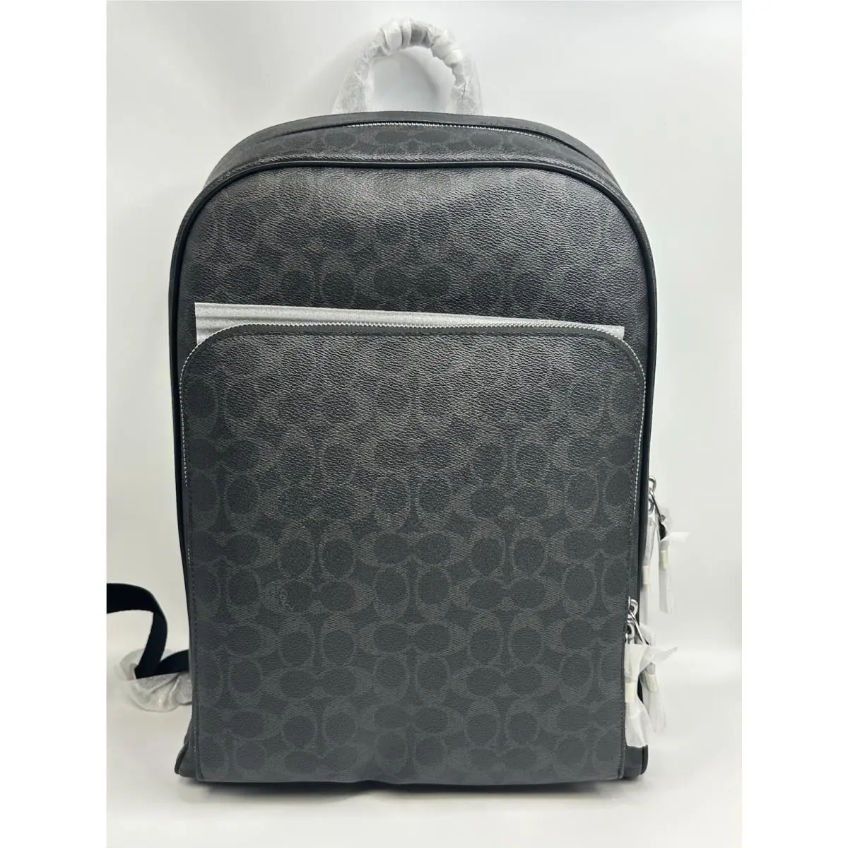 Gotham Backpack in Signature Coated Canvas Refined Calf Leather by Coach