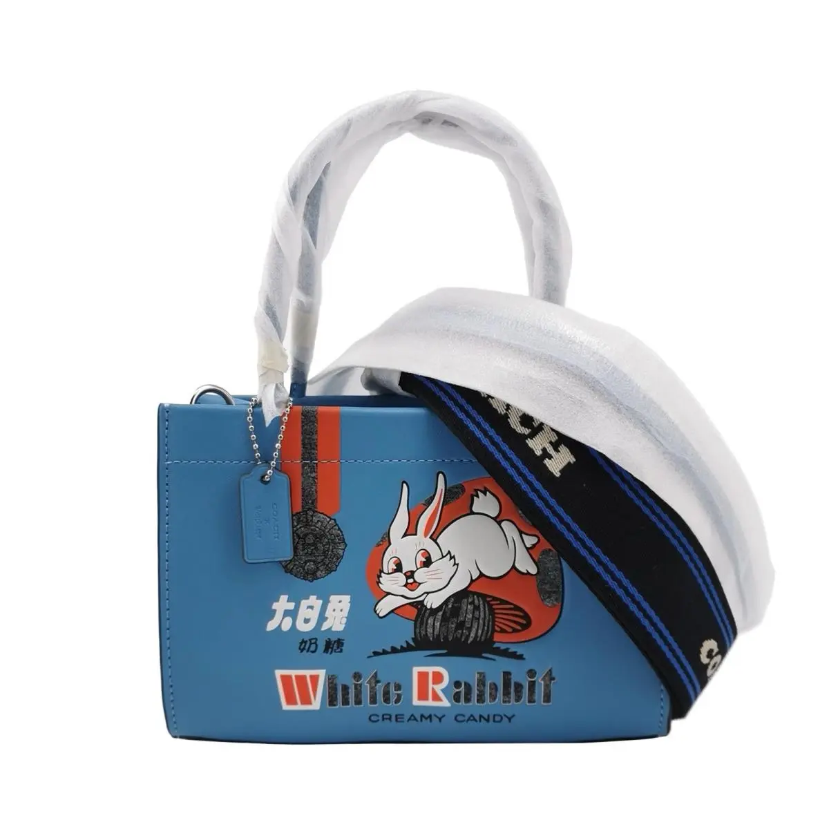 x White Rabbit Cashin Carry 20 Tote Bag Limited Edition Blue Leather Rare by Coach