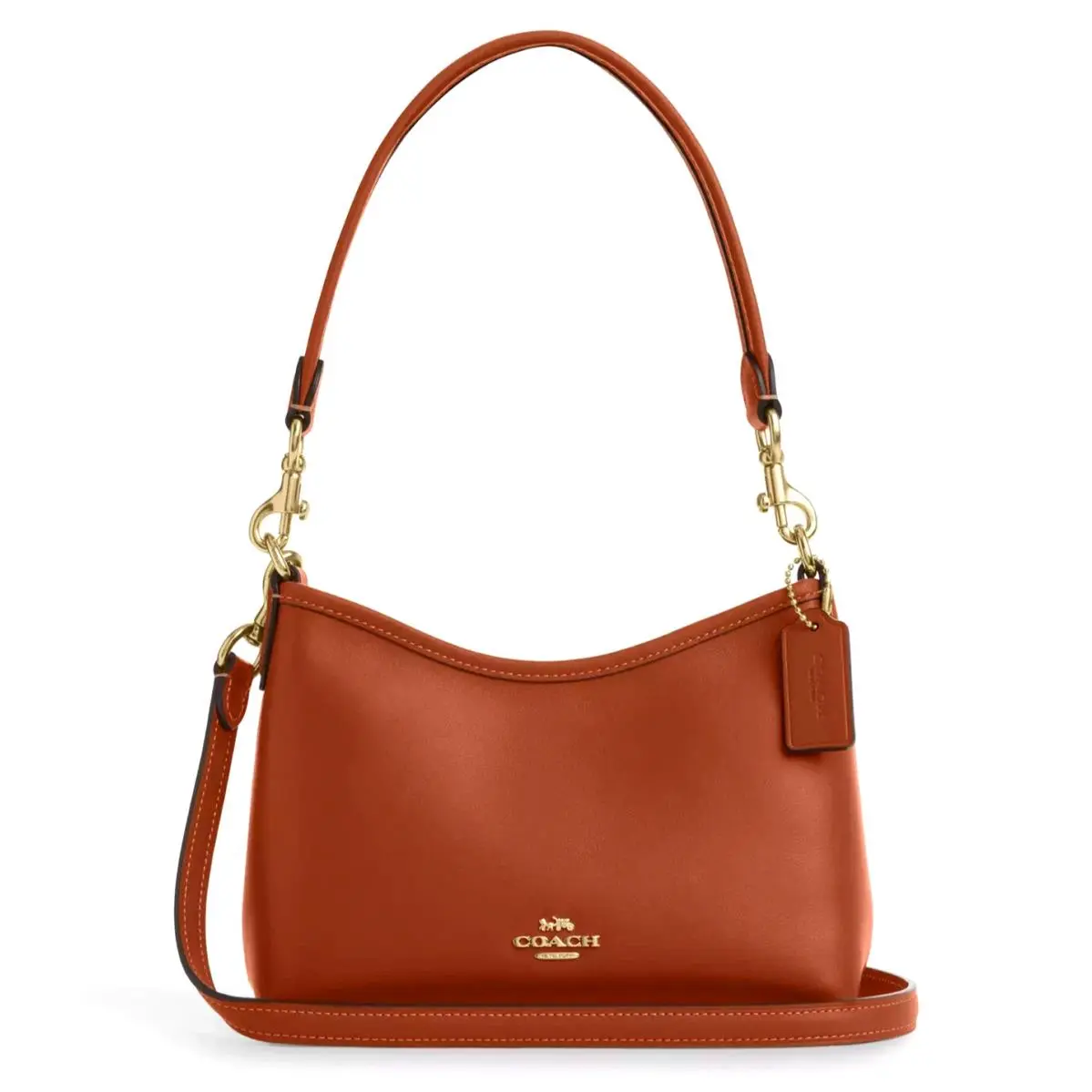 Laurel Small Shoulder Smooth Leather Bag Tan/gold CBH68 by Coach
