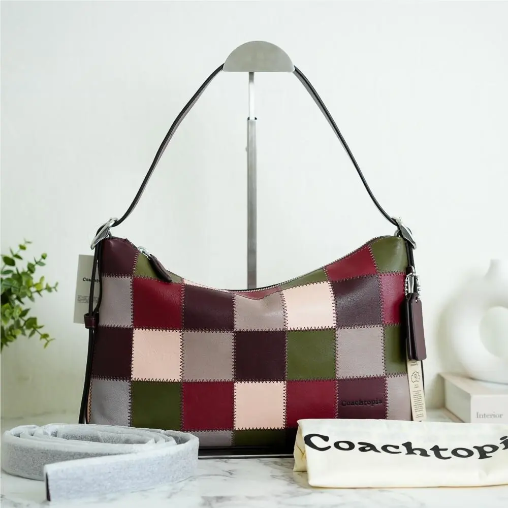 topia CFI66 Alter/ego Slouchy Shoulder Bag in Dark Ruby/olive by Coach