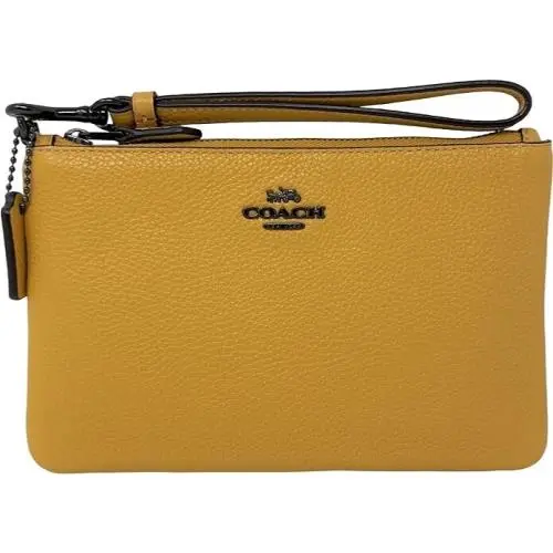 Pebble Leather Large Wristlet Wallet Honeycomb 22952 by Coach