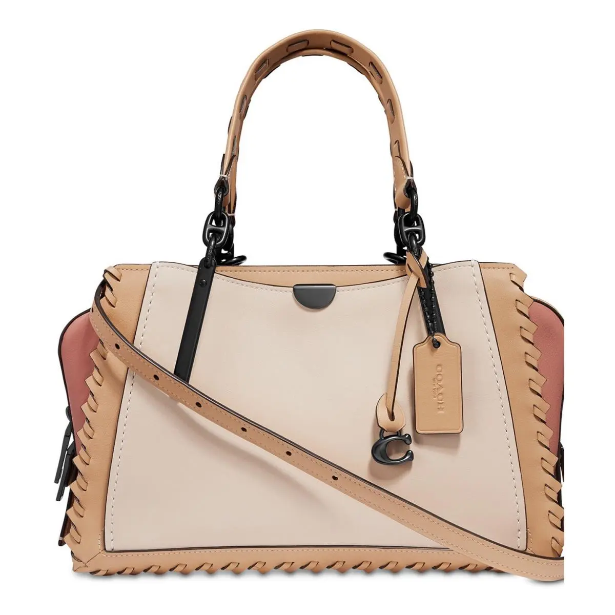 69612 Dreamer In Colorblock with Whipstitch Dreamer Ivory Multi Pewter by Coach