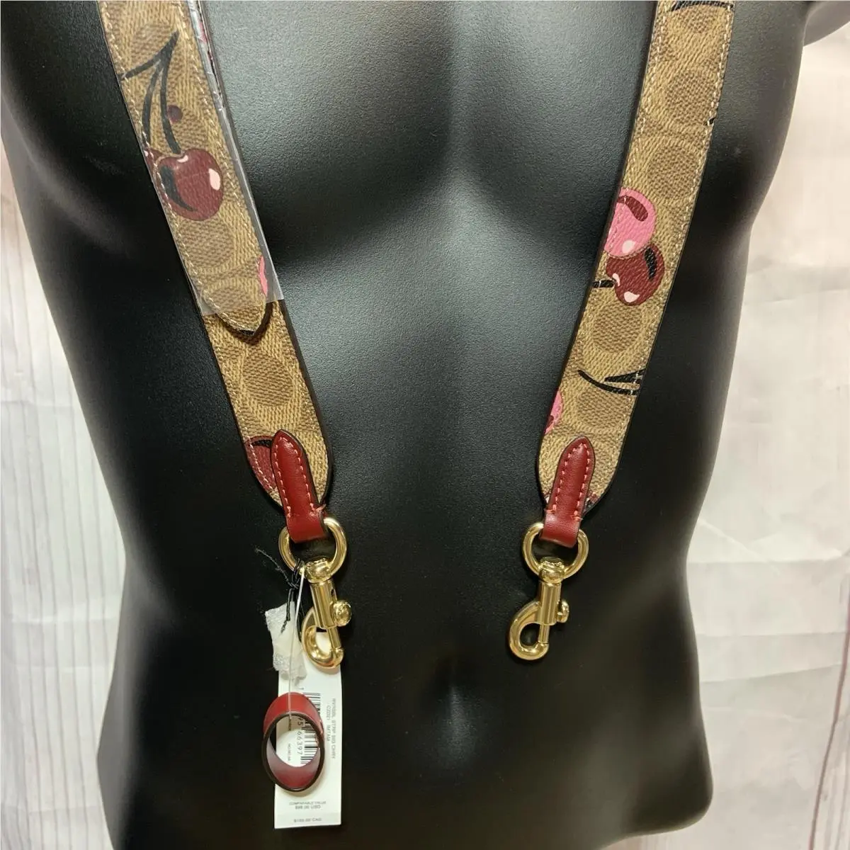 Signature Cherry Print Reversible Replacement Purse Strap CZ021 by Coach