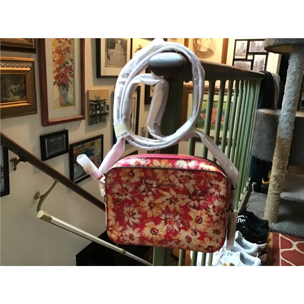 Vintage Daisy Script Mini Camera Bag 3572 Pink Multi by Coach