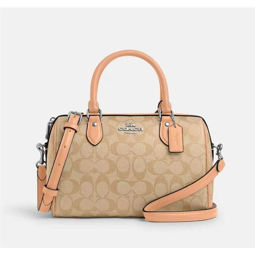 Rowan Satchel Shoulder Bag In Signature Canvas Medium by Coach