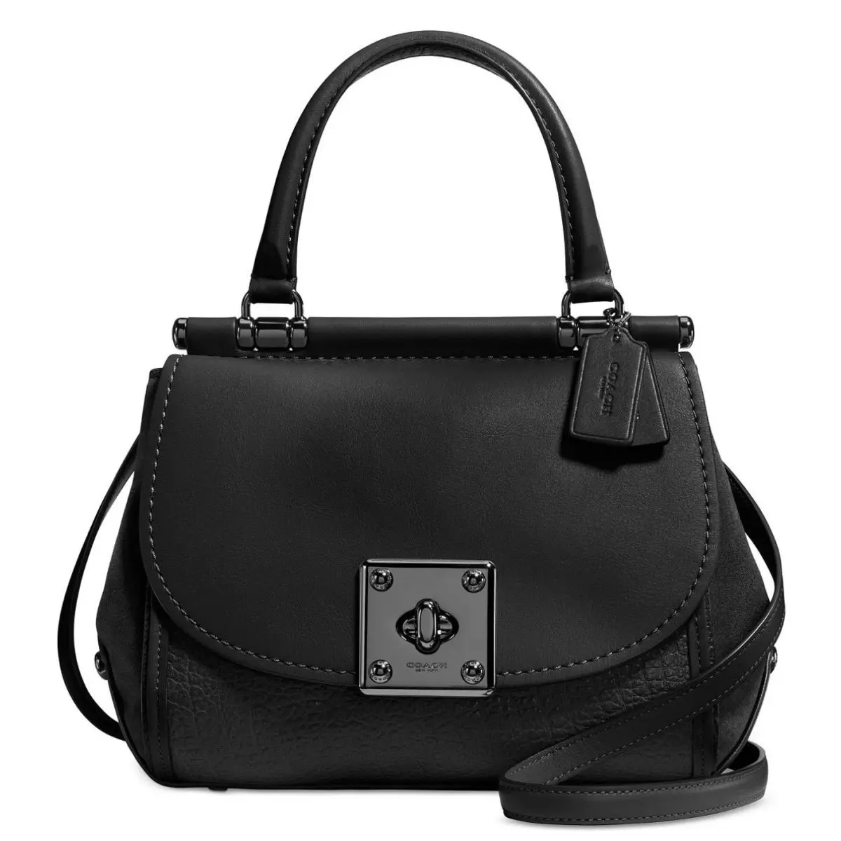 38388 Drifter Top-handle Satchel Mixed Leather Black Black Hardware by Coach