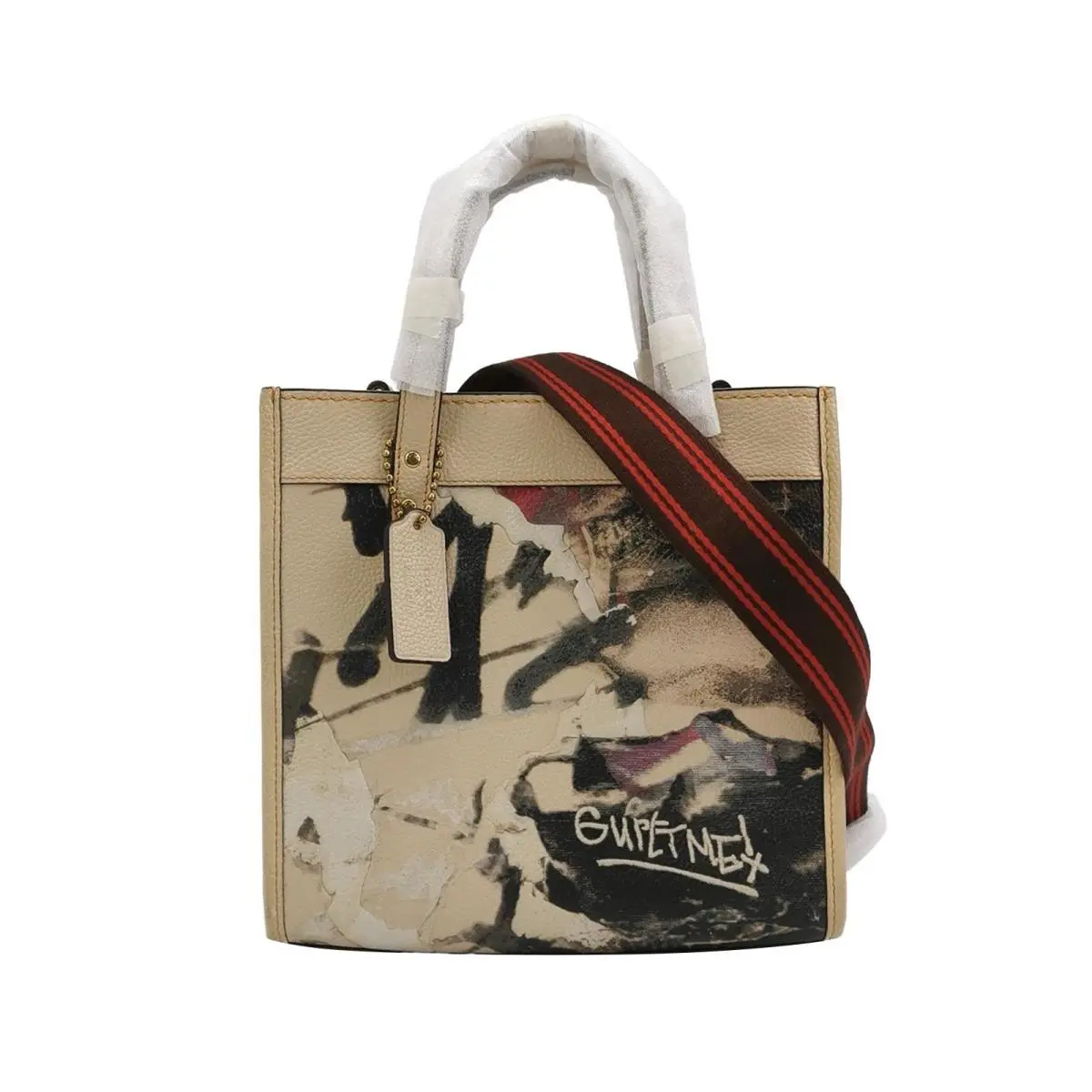 Coach X Mint + Serf Field Tote Bag 22 Ivory Multi Leather Handbag