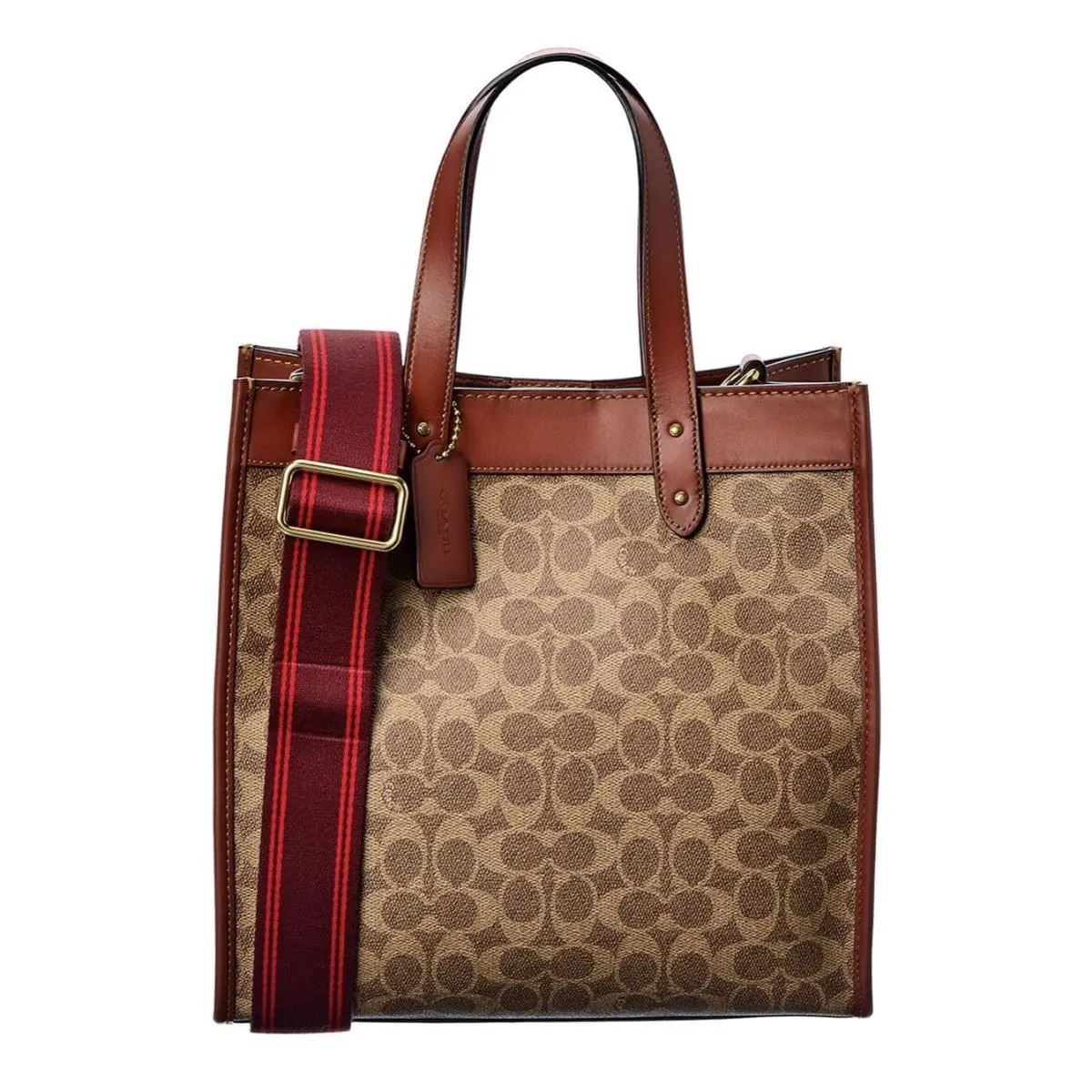 CO766 Truffle Rust Carriage Signature Coated Canvas Tote B4 B4SlO by Coach
