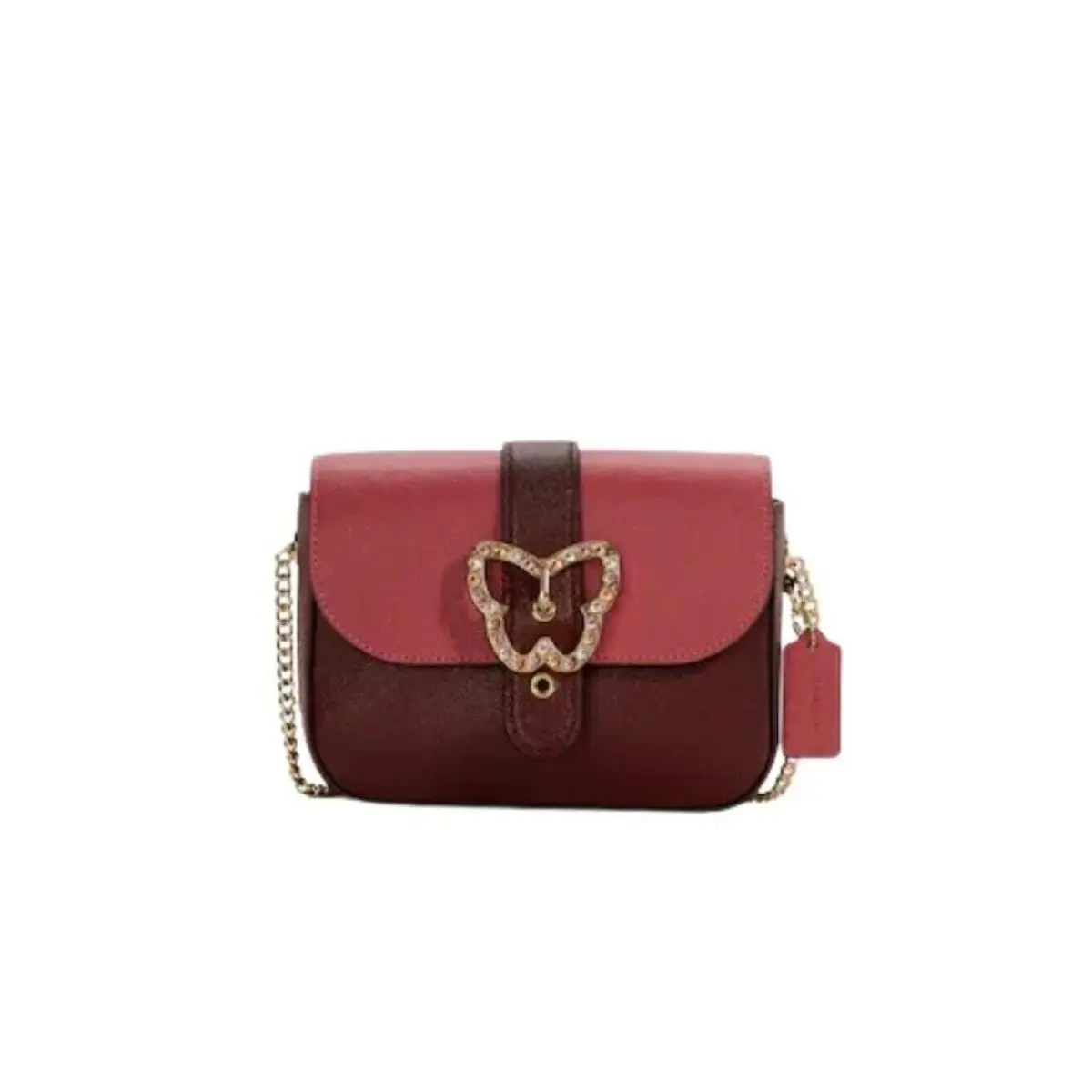 Gemma Crossbody Purse with Gem Butterfly Buckle IN Gold Cranberry by Coach