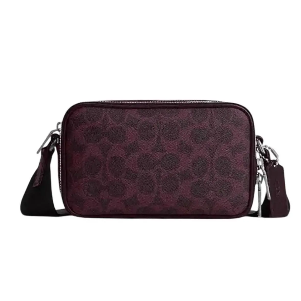Colton Crossbody Bag 19 In Signature Canvas Black Currant Unisex F2644 by Coach