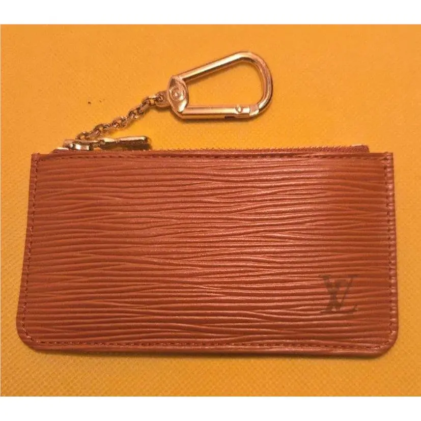 Louis Vuitton LV Epi Leather Women`s Key Pouch Case Coin Purse M6380K Cassis Tan