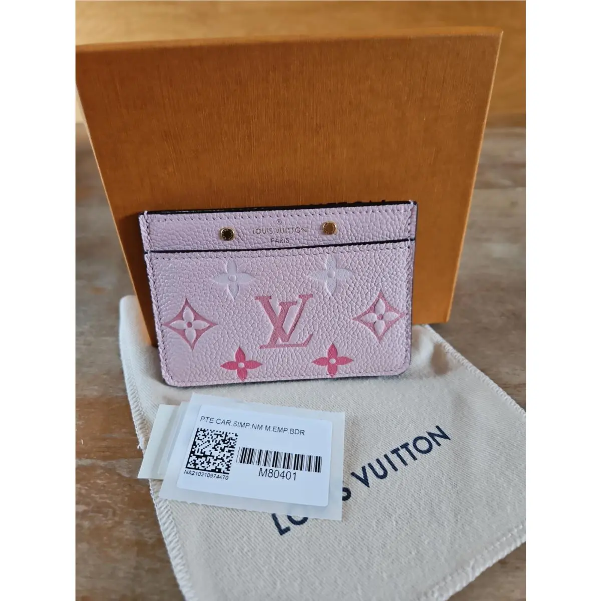 Louis Vuitton By The Pool Empreinte Pink Giant Monogram Card Holder
