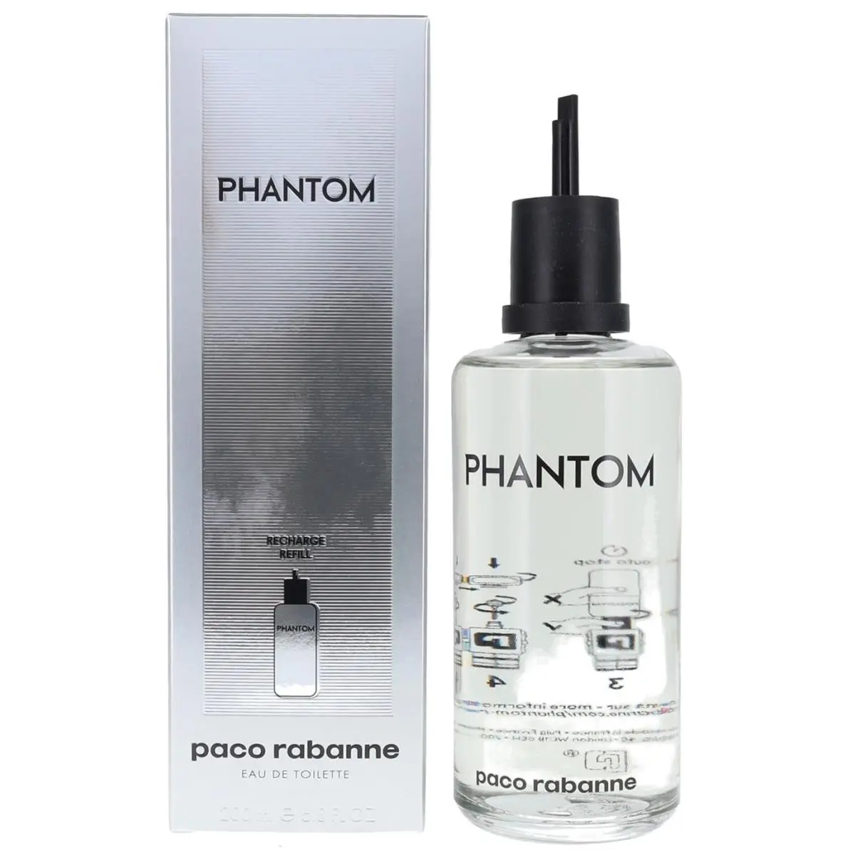 Phantom  6.7 oz / 200 ml Eau De Toilette Edt Men Cologne Refill by Paco Rabanne