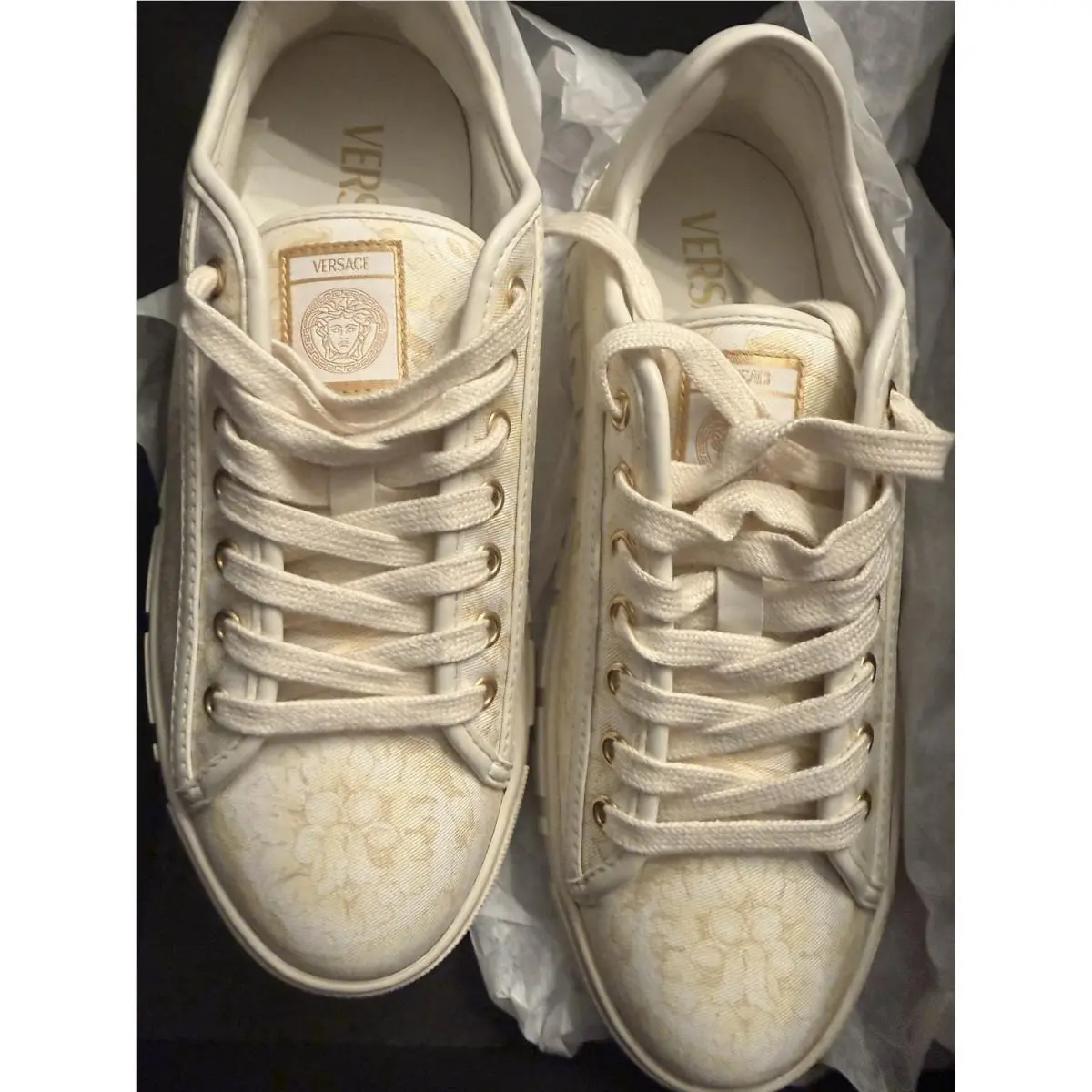 Versace shoes - Versace Barocco Jacquard - Barocco Jacquard - Washed gold/off white 0