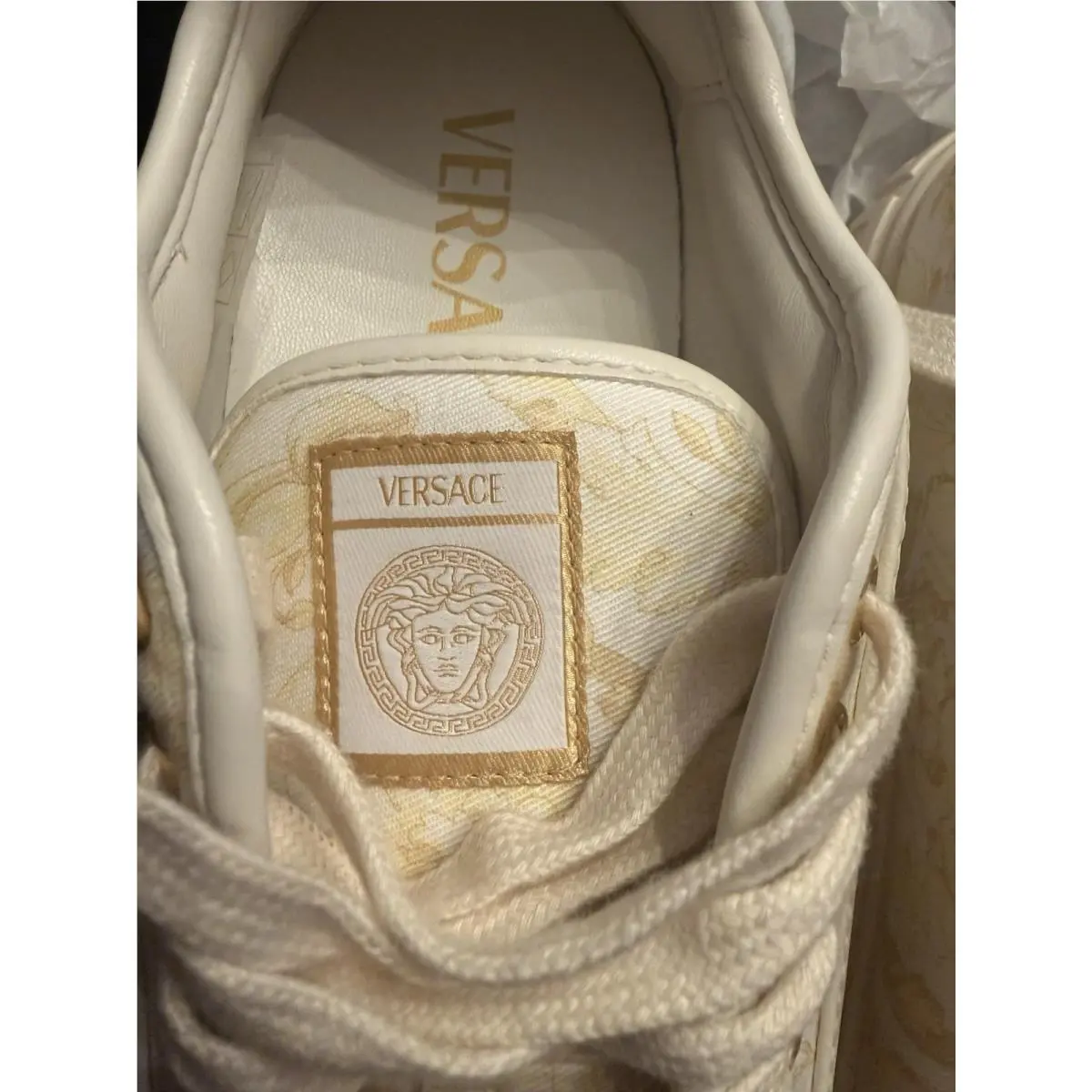 Versace shoes - Versace Barocco Jacquard - Barocco Jacquard - Washed gold/off white 1