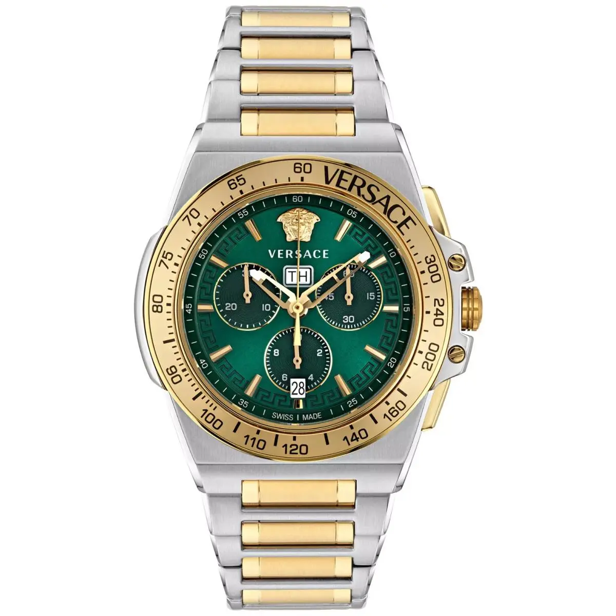 Versace Greca Extreme VE7H00523 Men`s 45mm Green Dial Chronograph Watch
