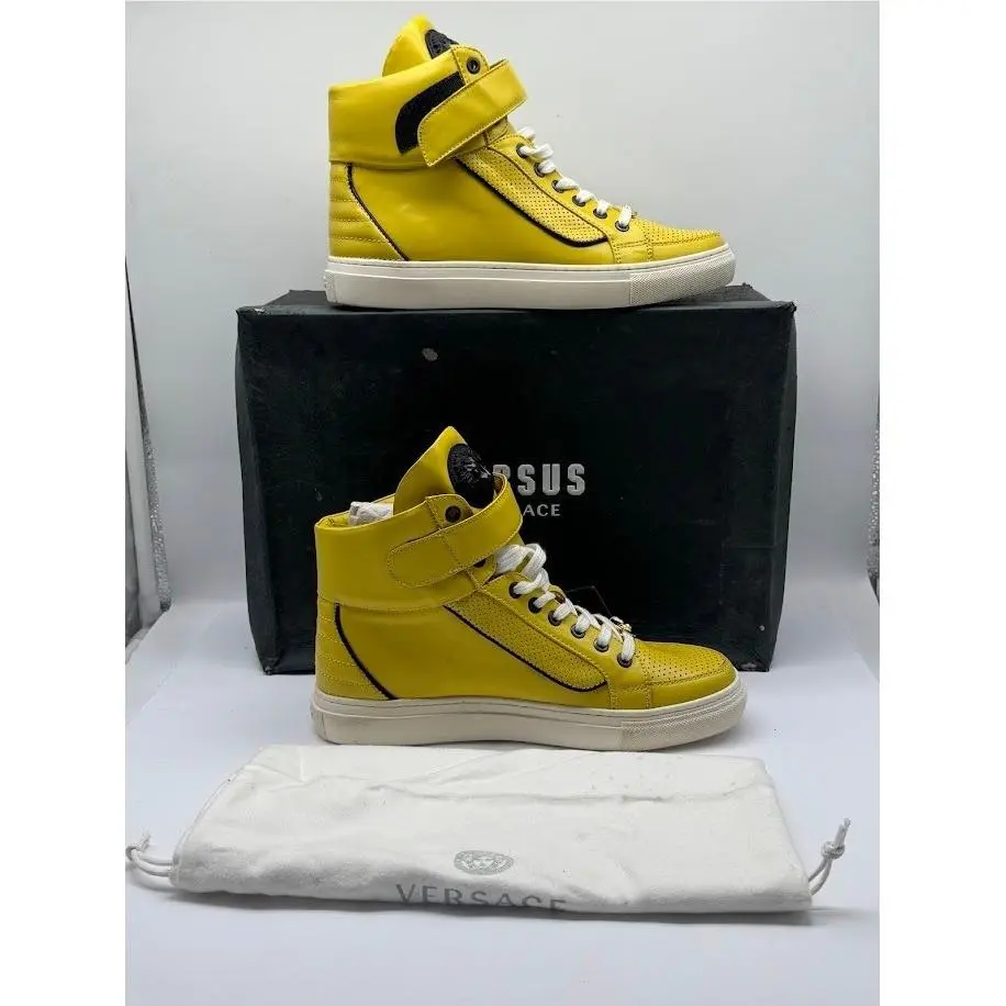 Versus Versace Men Lion Head Leather High Top Yellow IT 39.5 US 6.5