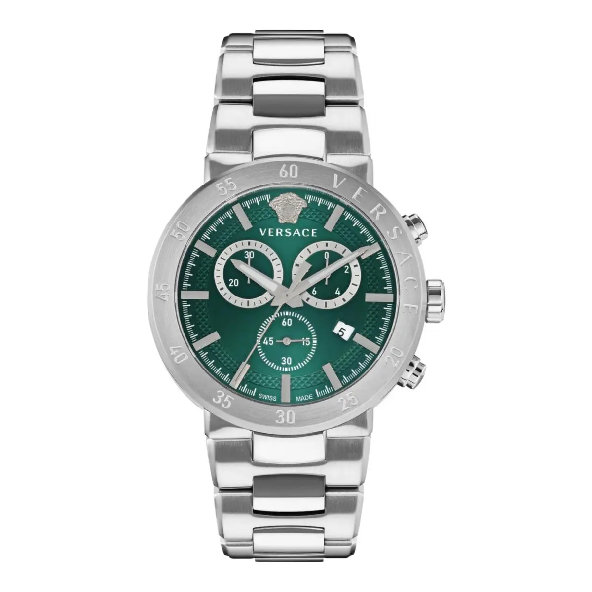Mens Stainless Steel 43mm Bracelet Fashion Watch by Versace