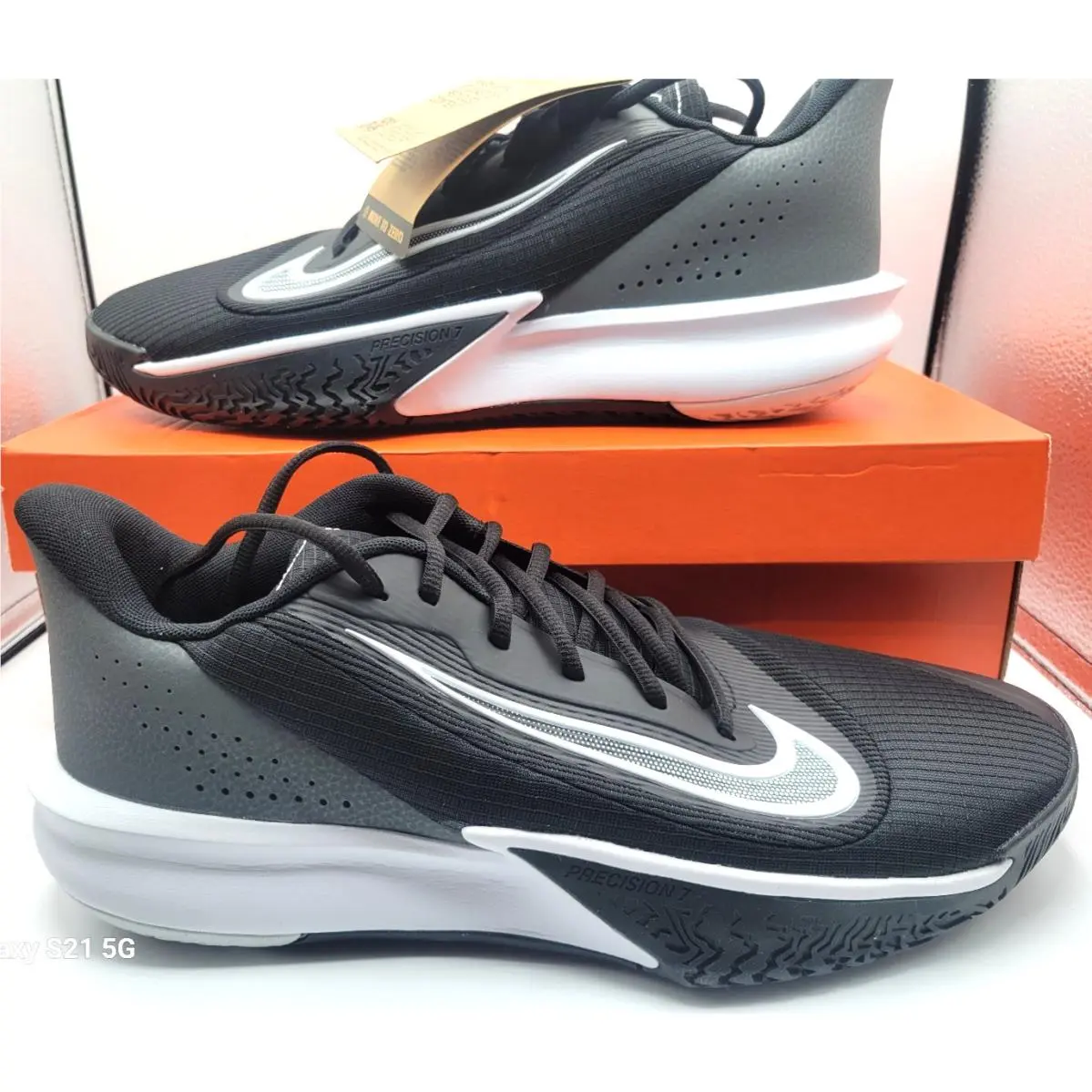 Nike Precision Vii Mens Running Shoes SZ 12 Black White-iron Grey FN4322 005