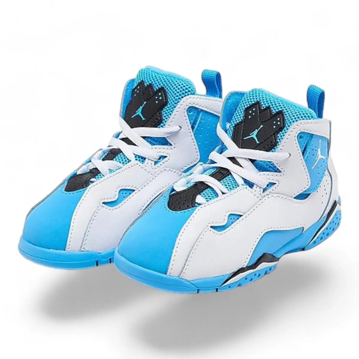 Nike shoes - Nike Air Jordan Ttrue Flight Shoes Sneakers 343797-140 Toddler - White / Blue (UPC: 196977610905) 1