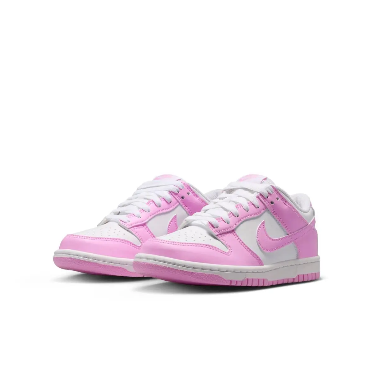 Grade School  Dunk Low IU7766-125 White/pink Rise-white-size 4 by Nike