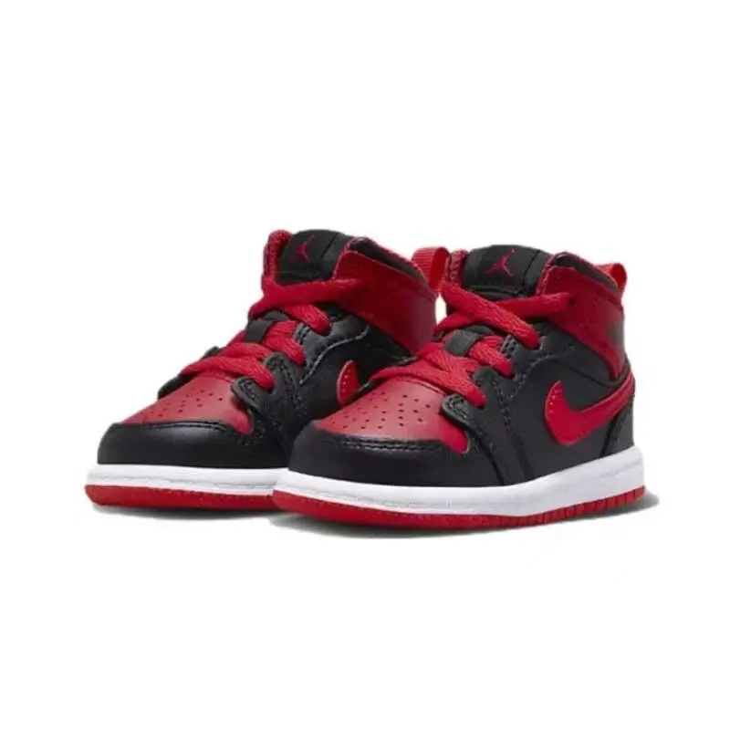 Nike shoes - Air Jordan 1 Mid - Air Mid - White | Fire Red | Black 6