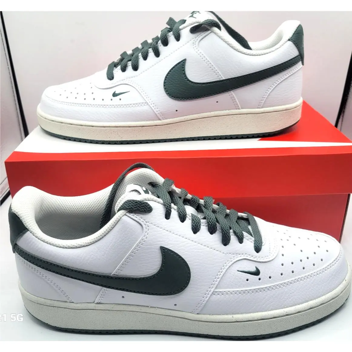 Nike Court Vision Low Womens SZ 11 White Vintage Green Sail FV9952 101