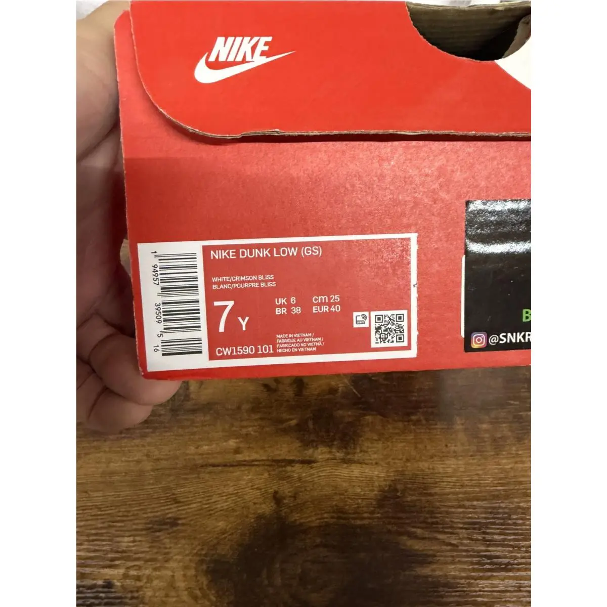Nike shoes - Nike Dunk Low GS - Dunk Low - CW1590 101 - White/Crimson Bliss (UPC: 0194957395057) 4